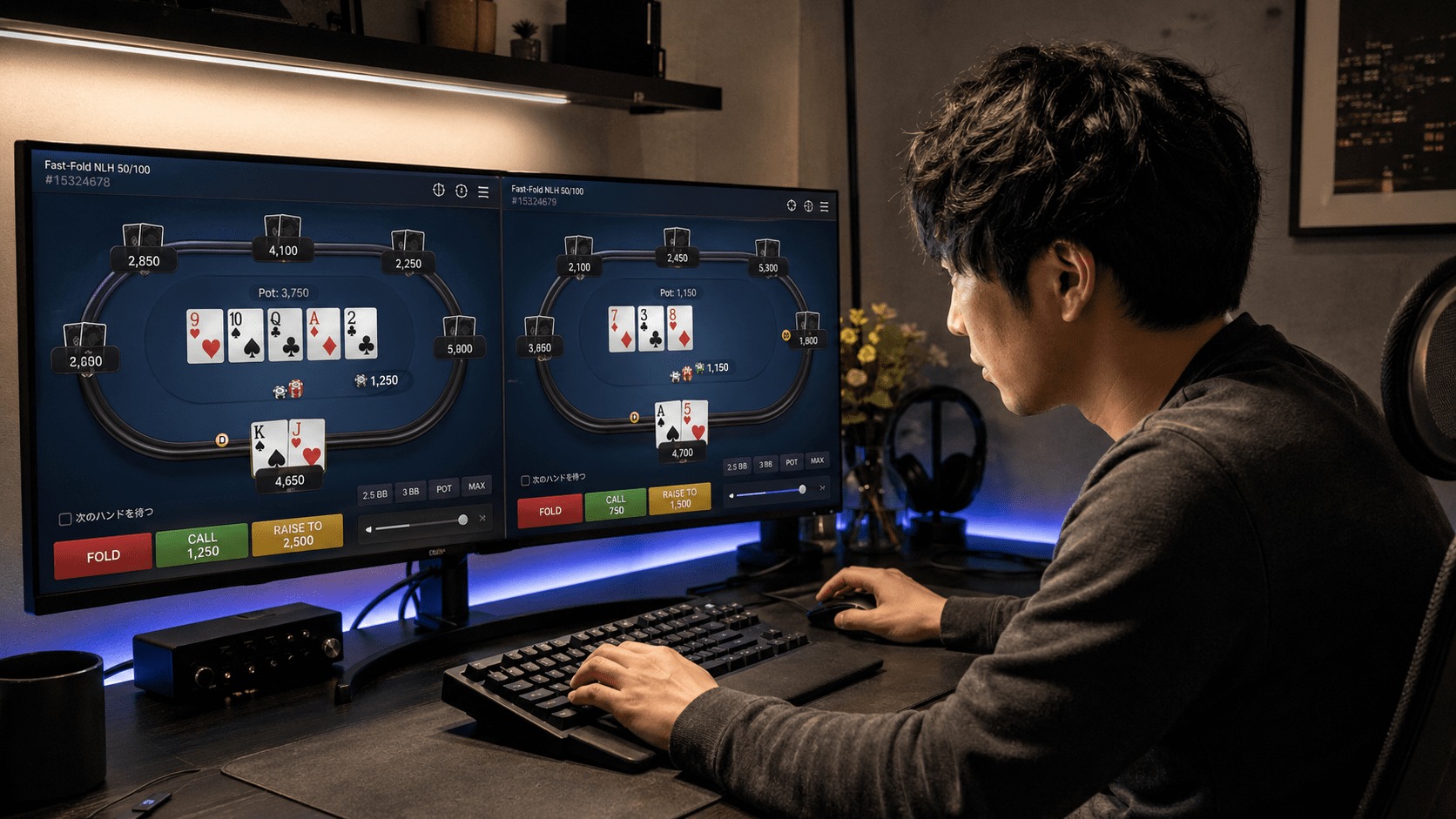FastFoldポーカーゲームにおける、メンタル管理
